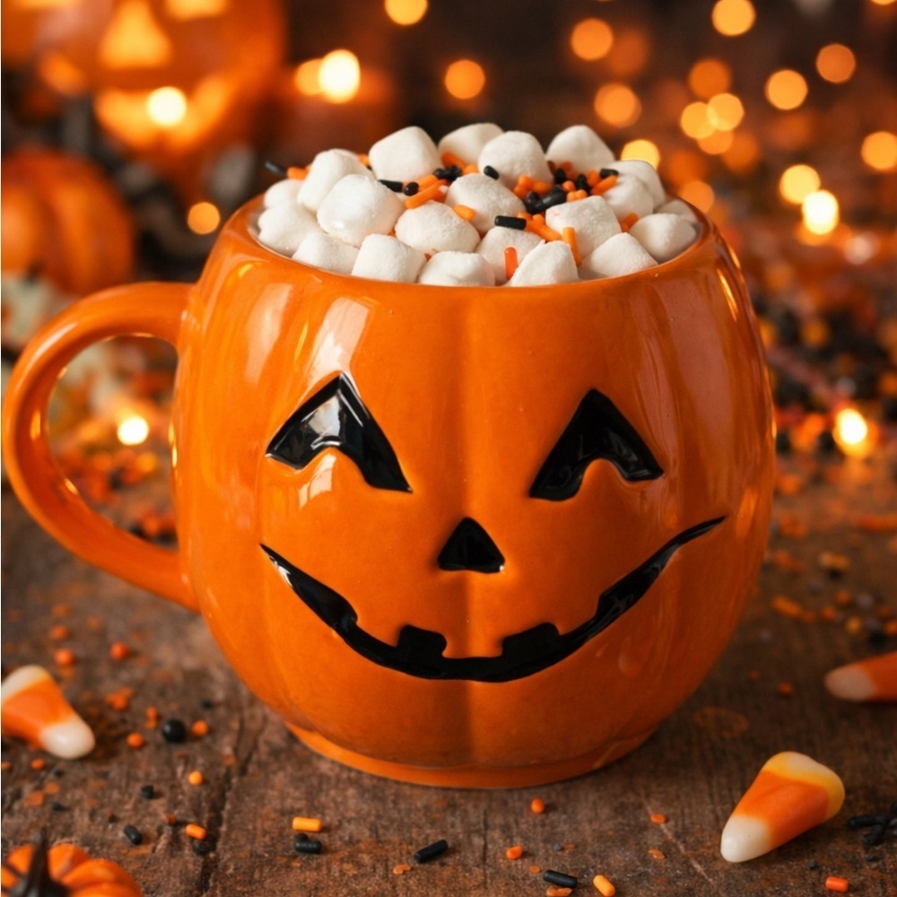 Orange Pumpkin Face Mug